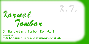 kornel tombor business card